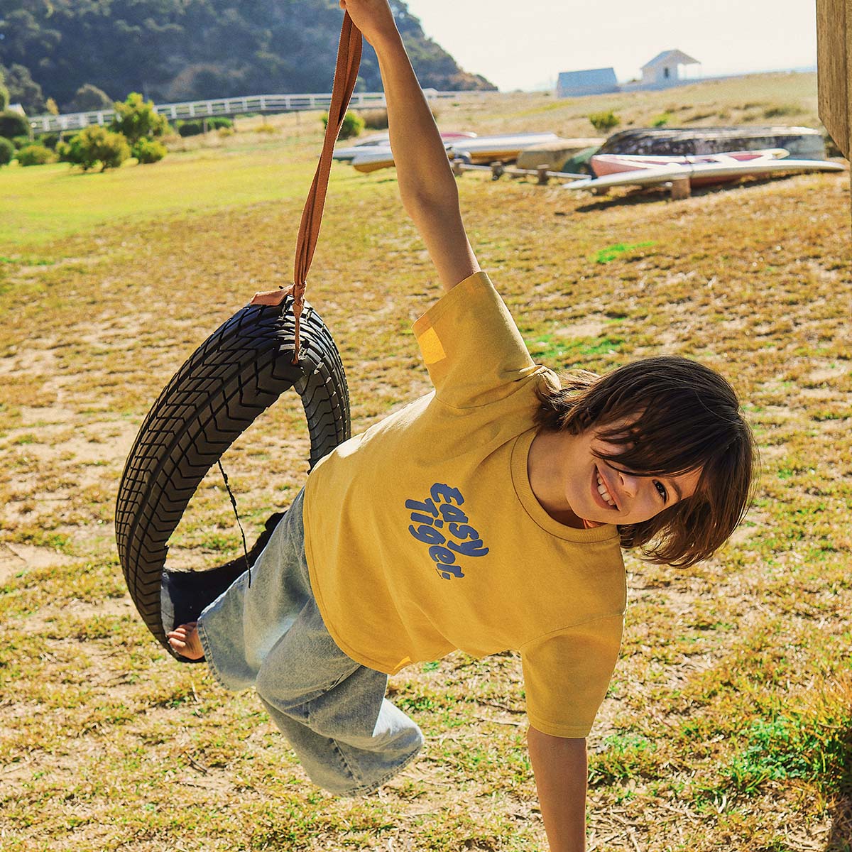 Easy Tiger Kids Slang Tee in Mustard