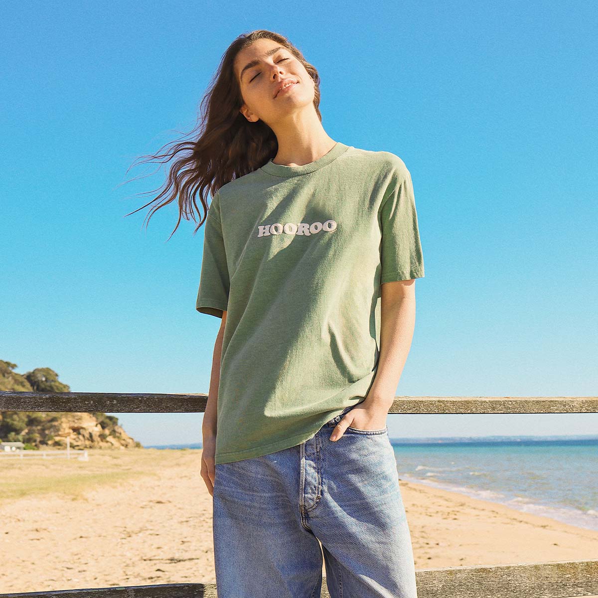 Hooroo Slang Tee in Khaki