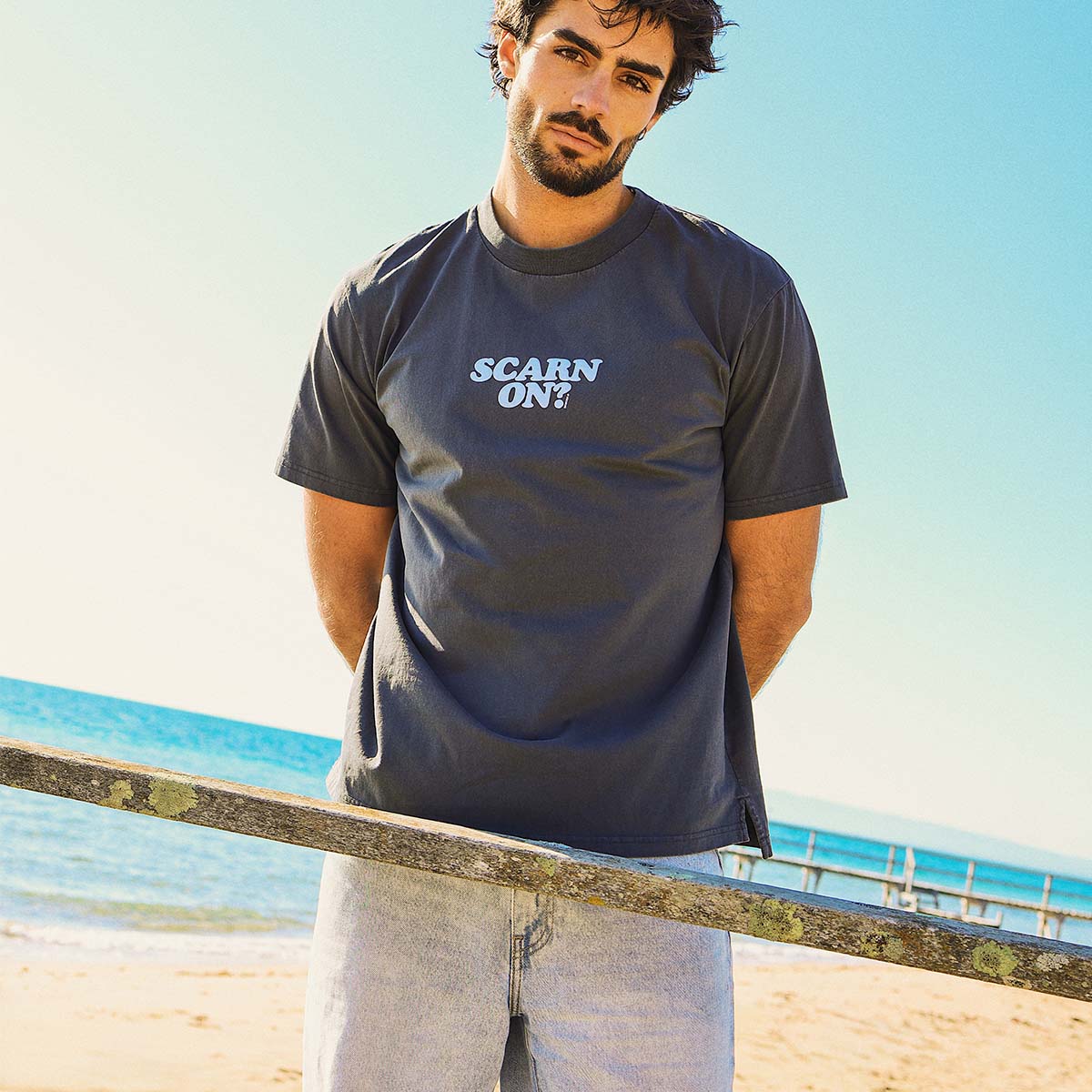 Scarn On? Slang Tee in Black