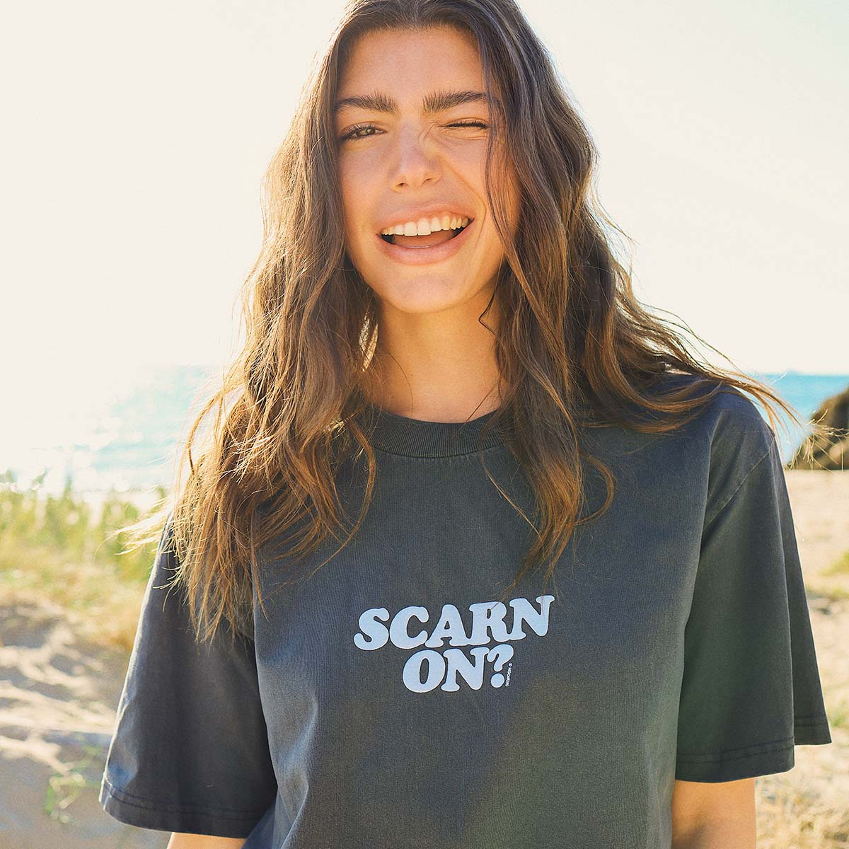 Scarn On? Slang Tee in Black
