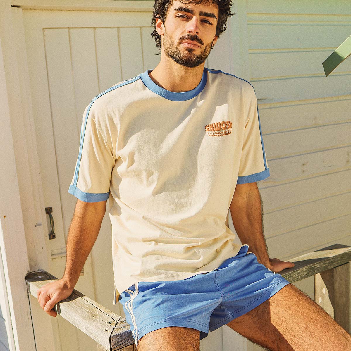 Volleyball Club Boxy Ringer in Off White