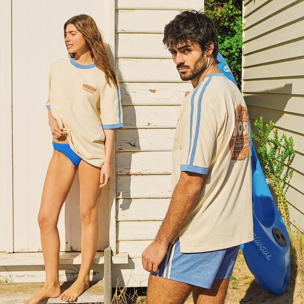 Volleyball Club Boxy Ringer in Off White