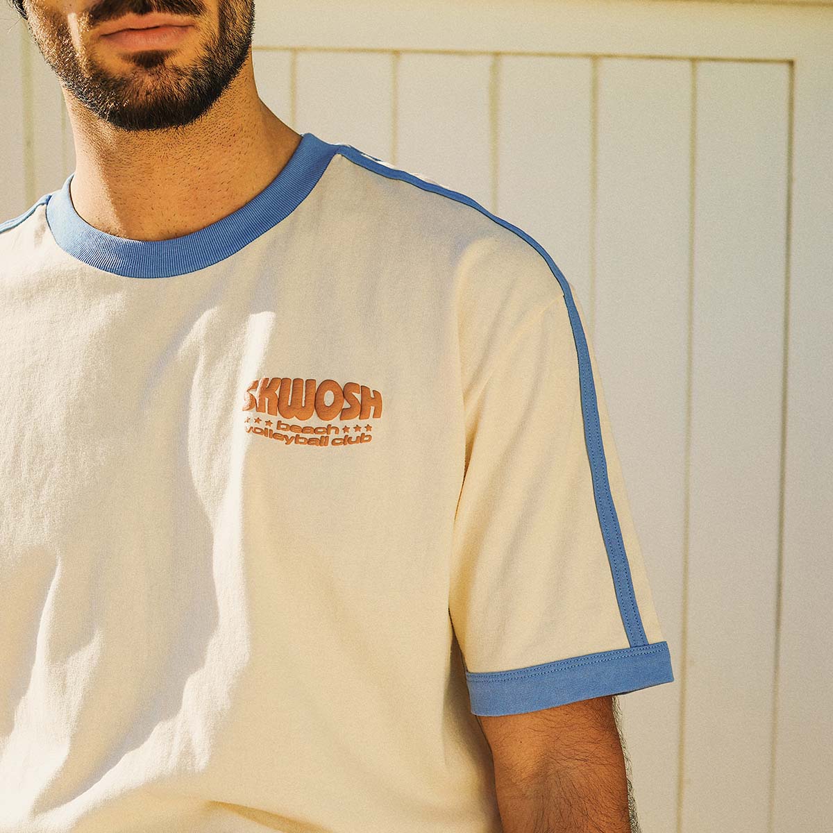 Volleyball Club Boxy Ringer in Off White