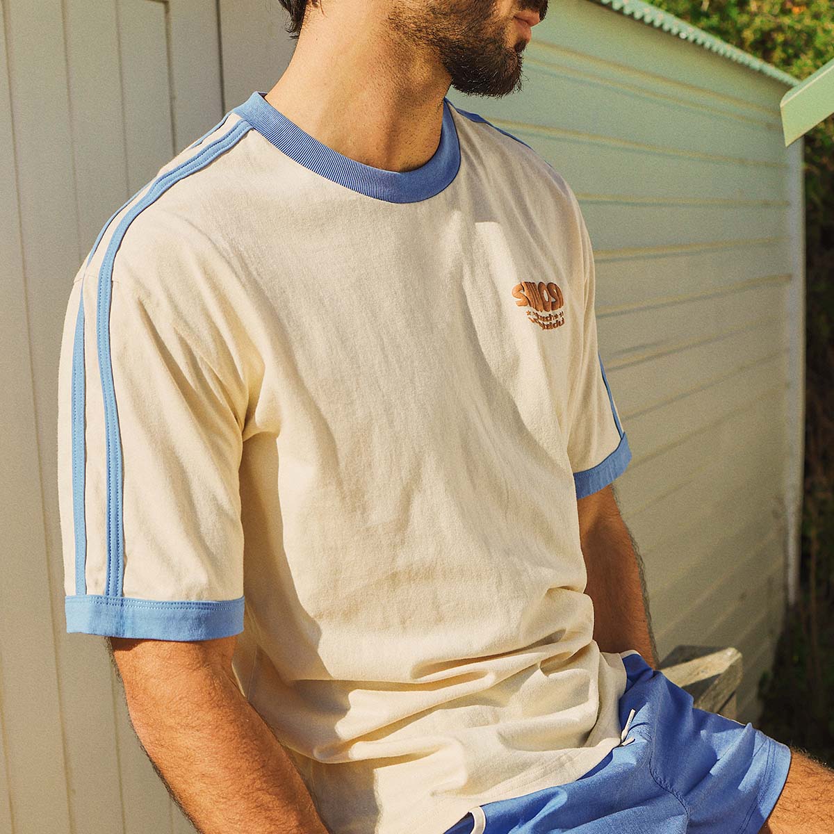 Volleyball Club Boxy Ringer in Off White