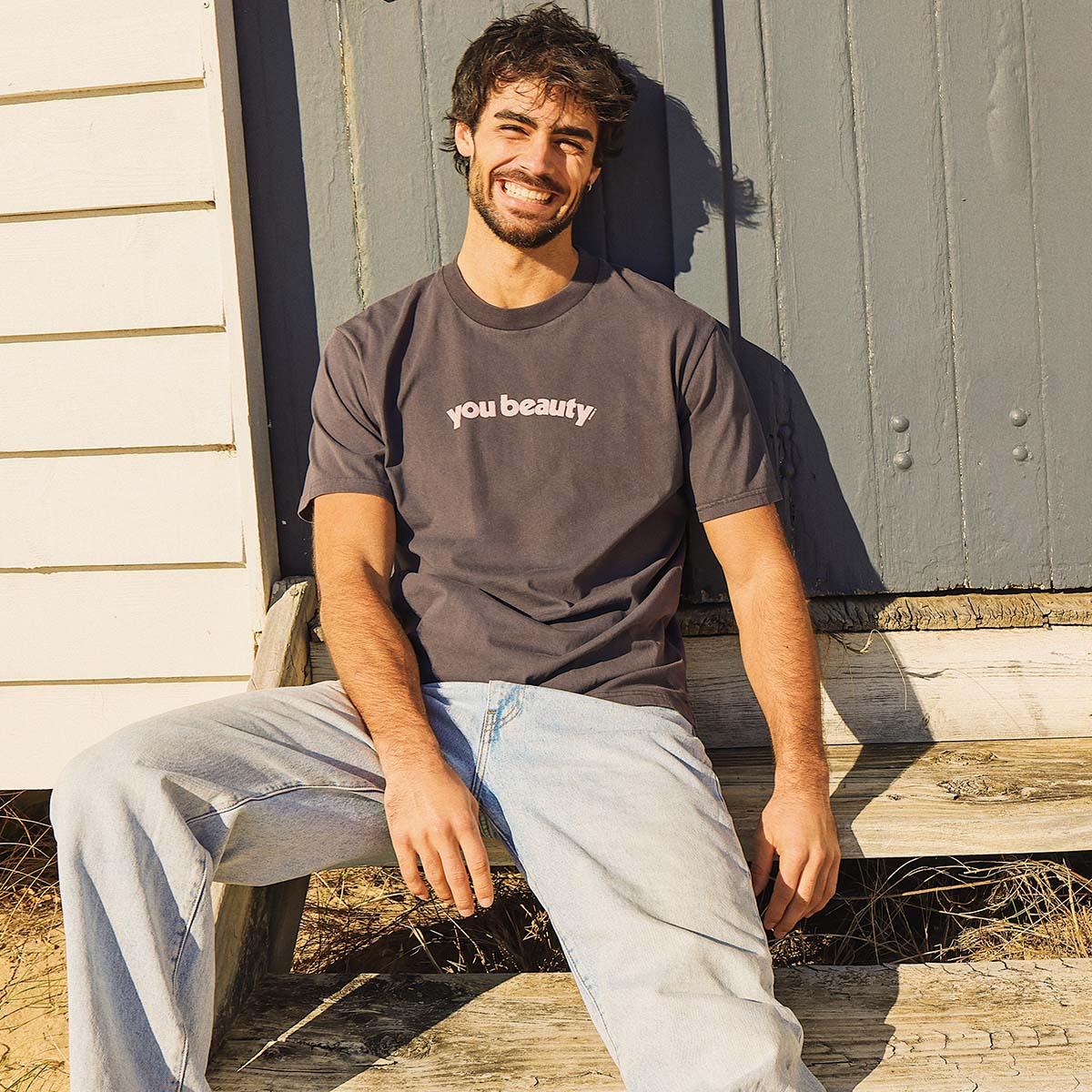 You Beauty Slang Tee in Charcoal