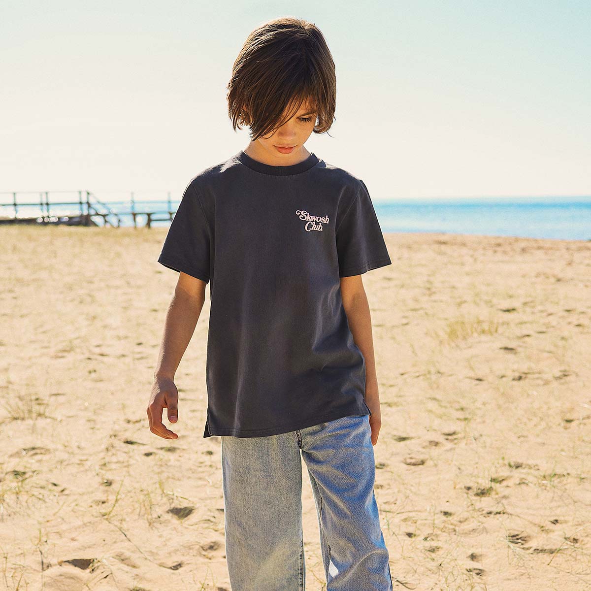 You Little Ripper Kids Slang Tee in Charcoal