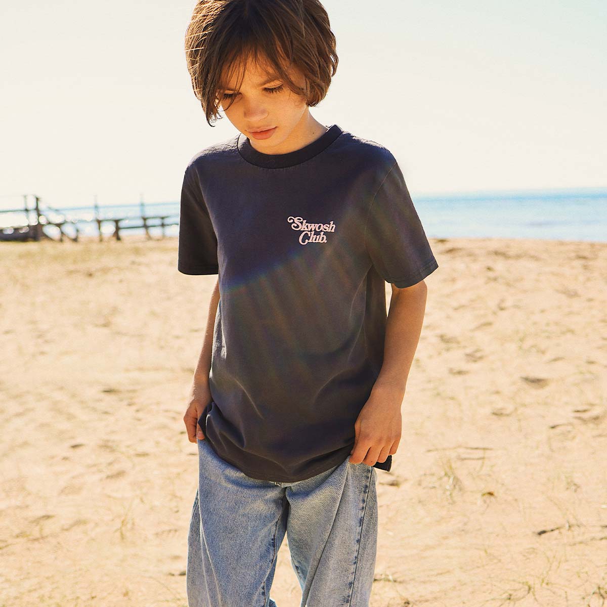 You Little Ripper Kids Slang Tee in Charcoal