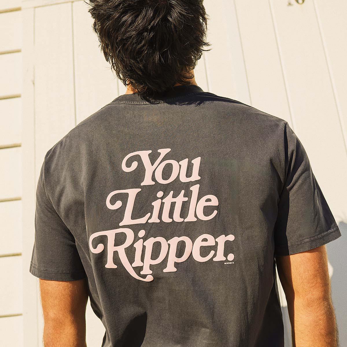 You Little Ripper Slang Tee in Charcoal