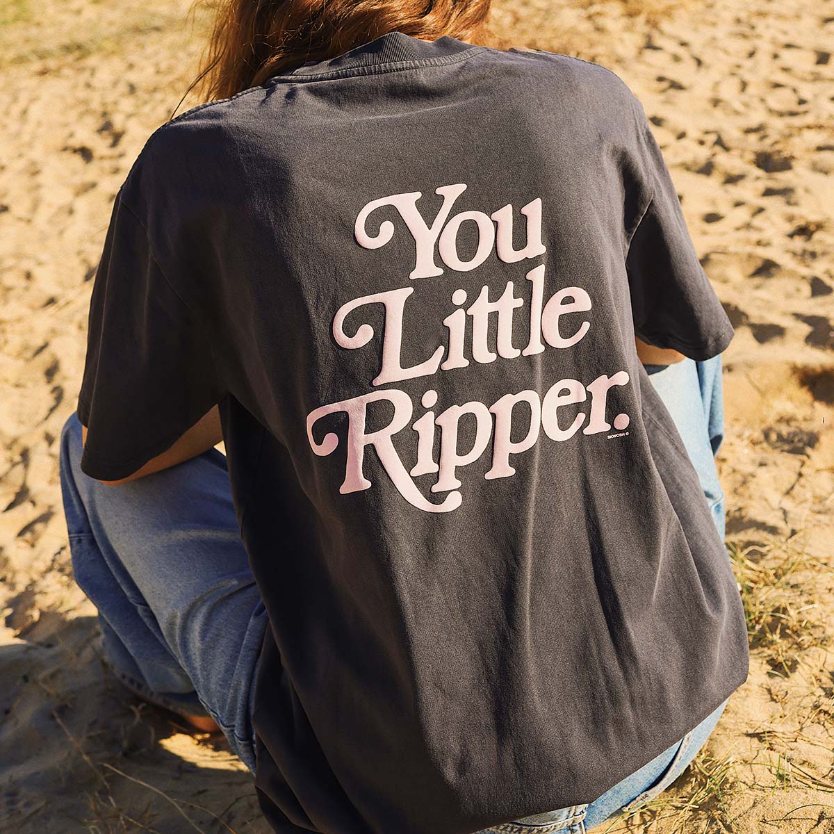 You Little Ripper Slang Tee in Charcoal