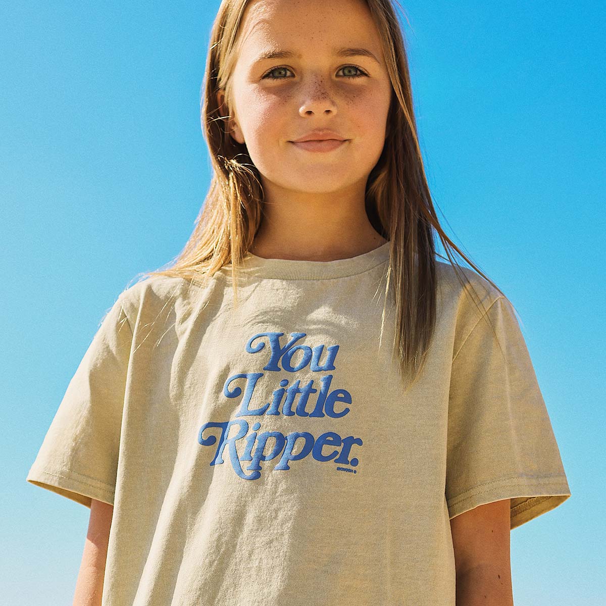 You Little Ripper Kids Slang Tee in Stone