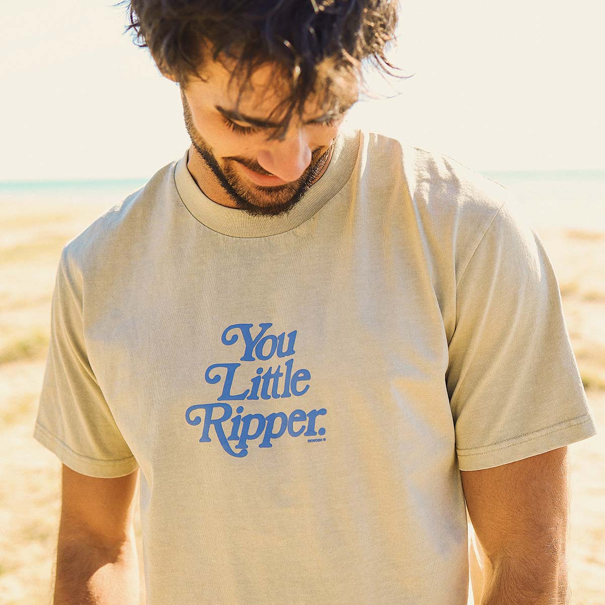 You Little Ripper Slang Tee in Stone