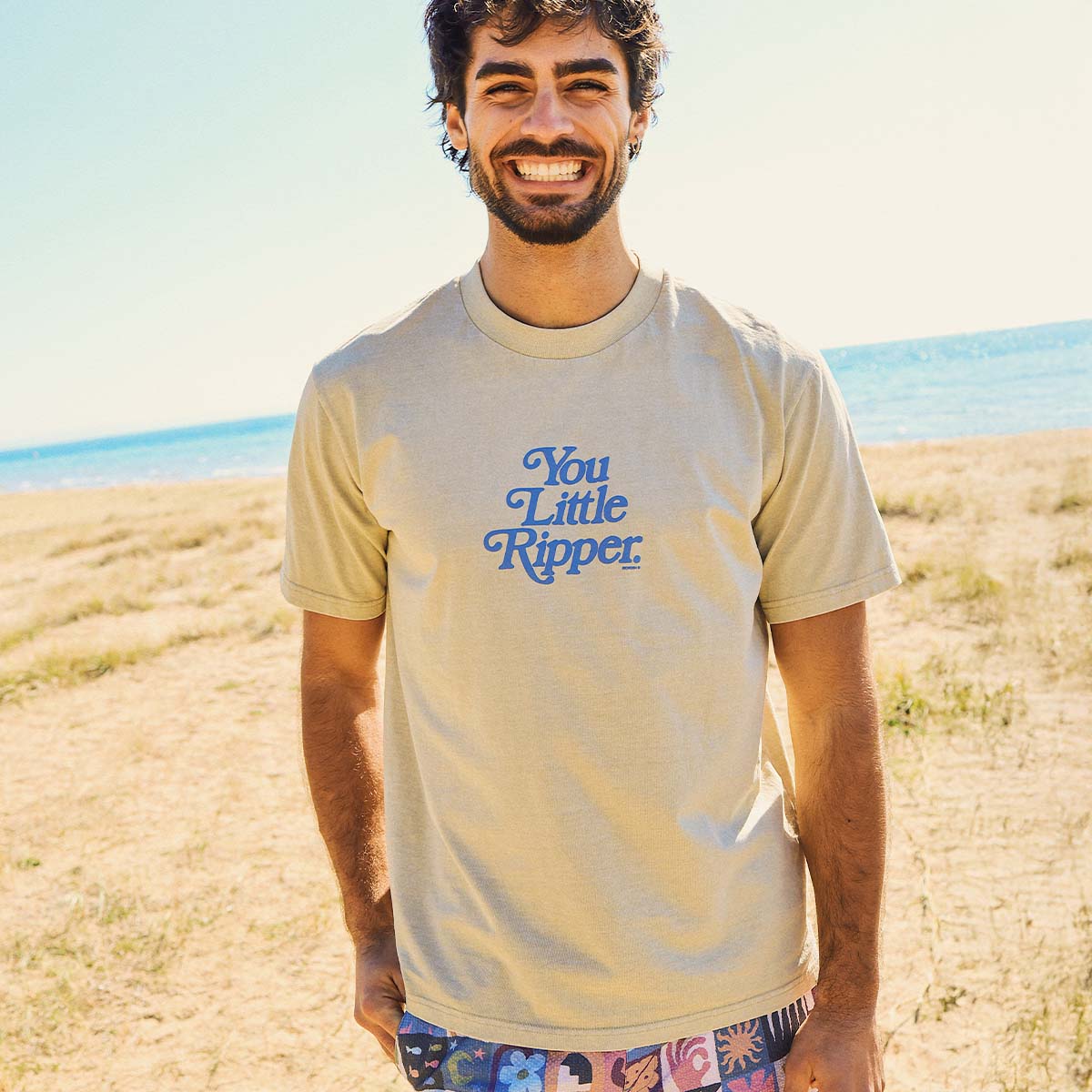You Little Ripper Slang Tee in Stone