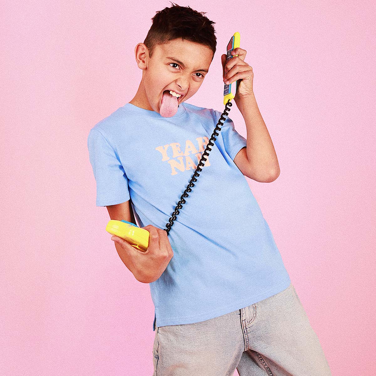 Yeah Nah Kids Slang Tee in Blue