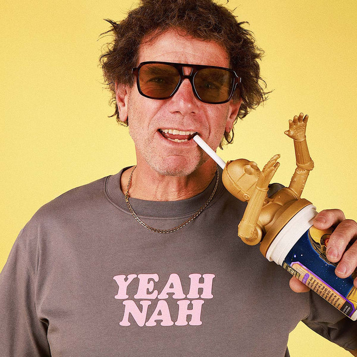 Yeah Nah Slang Tee in Charcoal