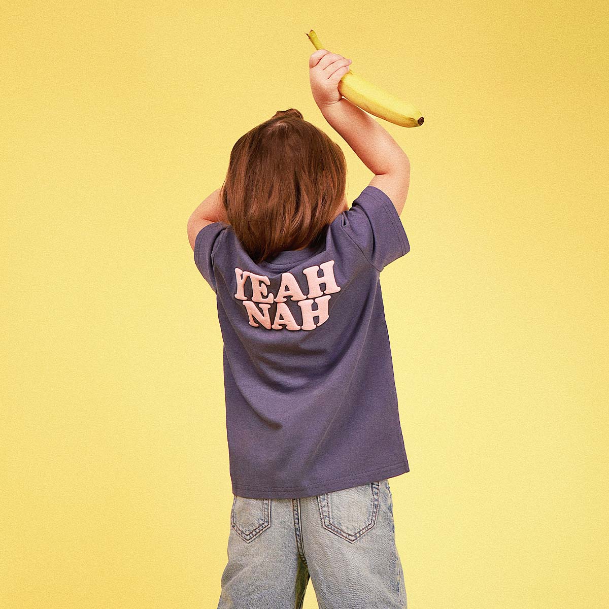 Yeah Nah Kids Slang Tee in Navy