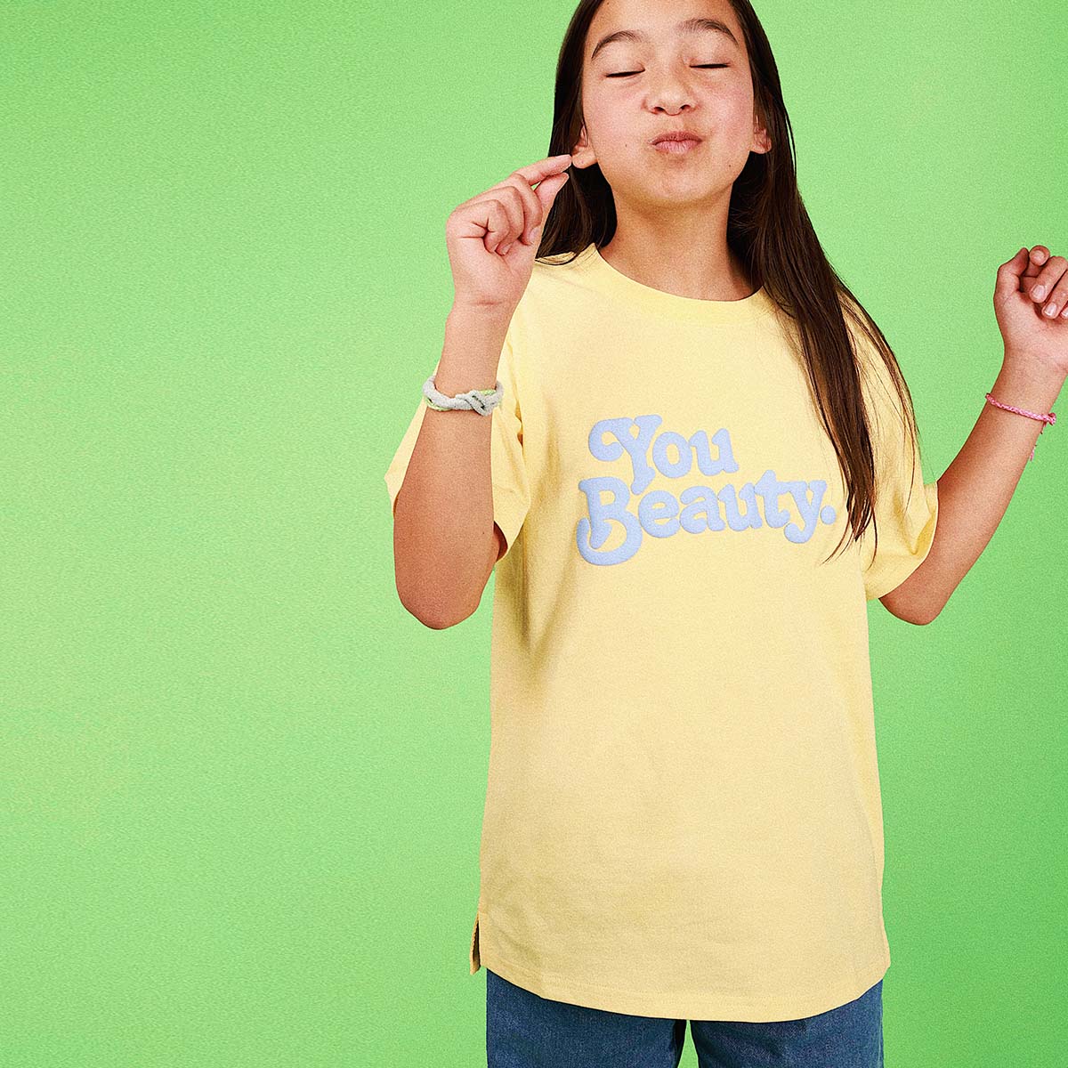 You Beauty Kids Slang Tee in Lemon