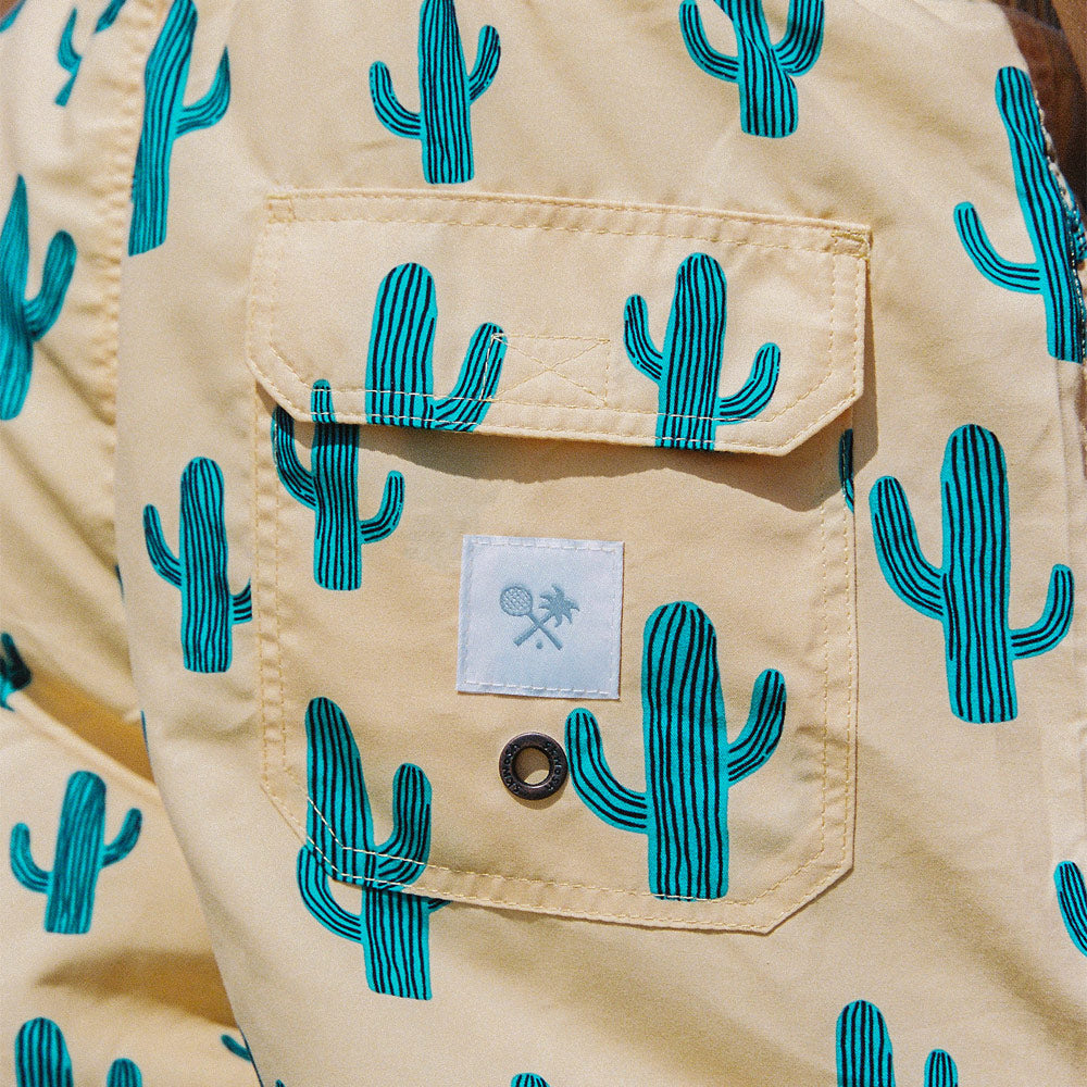 Cactus Jack Mens Swim Shorts in Yellow