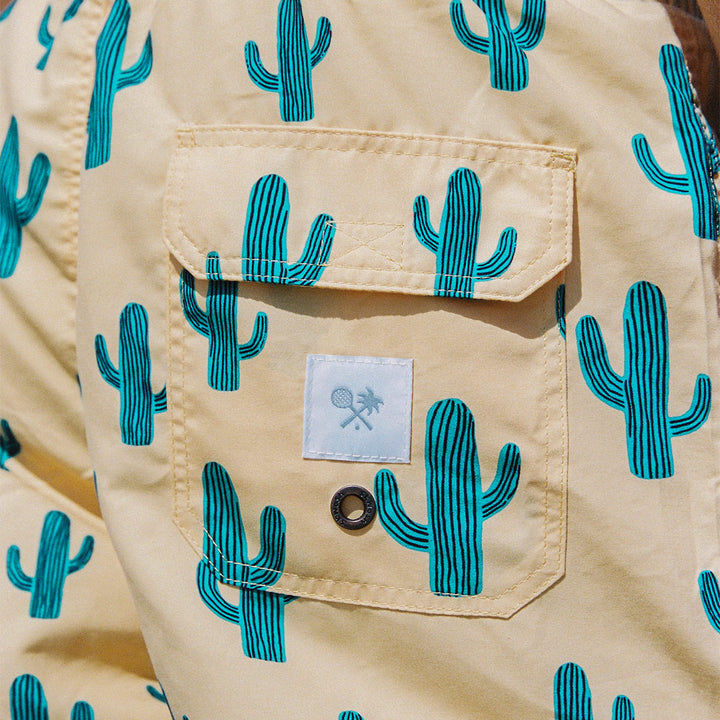Cactus Jack Mens Swim Shorts in Yellow